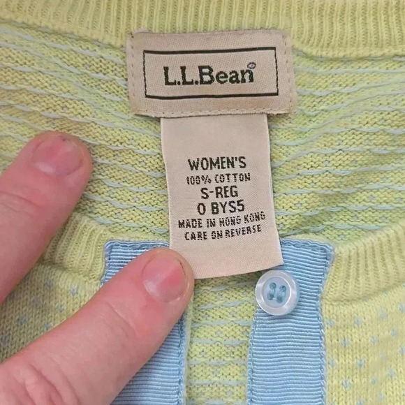 Cardigan Womens Lime Green Cardigan with Blue Trim - Picture 7 of 7